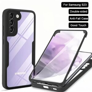 360 Full Body Silicon Case For Samsung Galaxy S23 S22 S21 Ultra Plus Fe A53 5G A73 A33 A23 A13 Shockproof Screen Film Cover Capa